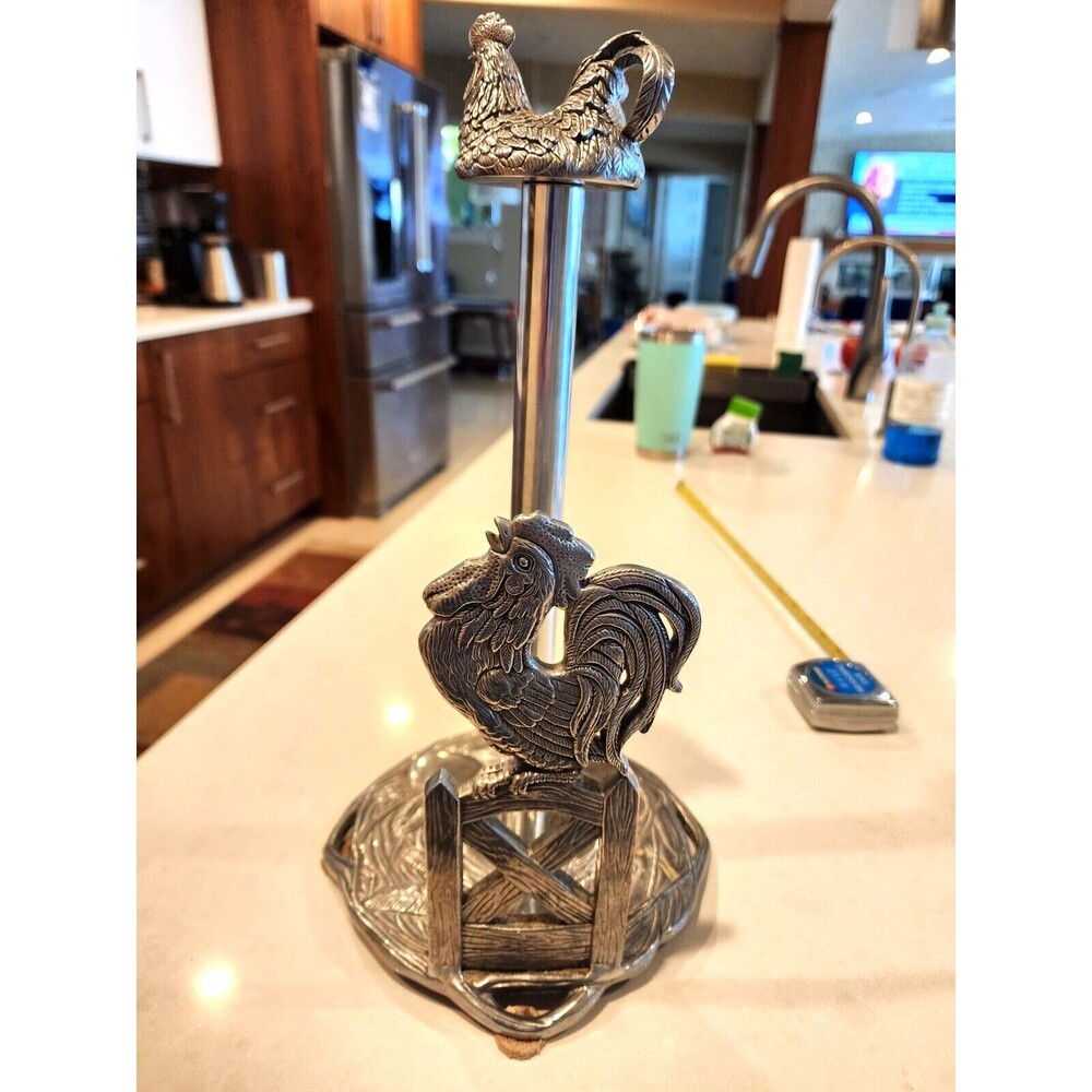 Arthur Court 2003 Rooster Hen Paper Towel Holder